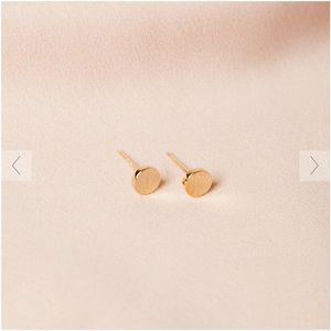 NWT Must Have Minimalist Gold Round Stud Earrings